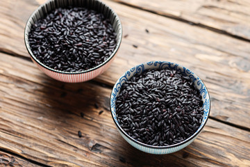 Raw black asian rice