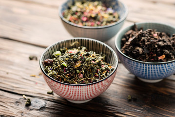 Set of different tea