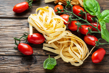 Traditional italian pasta fettuccine