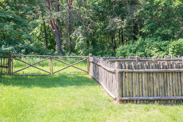 Old rural wooden fence