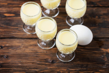 Traditional Italian liquor Vov with eggs