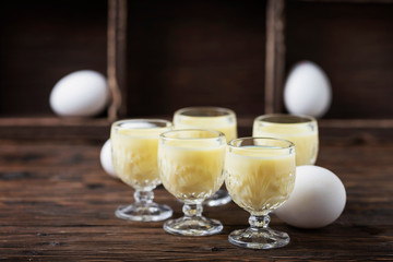 Traditional Italian liquor Vov with eggs