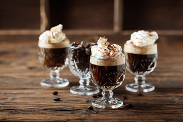coffee cocktail with whipped cream