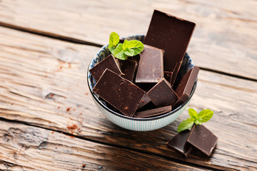 Dark chocolate with mint