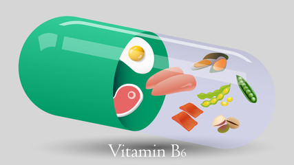 Vitamin pill vector design. Vitamin B6 vector illustration