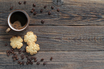 Coffee and cookies with coconut