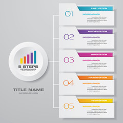 5 steps simple&editable process chart infographics element. EPS 10.	
