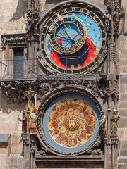Medieval Prague Astronomical Clock, called prazsky orloj in Czech, and Calendar, Prague, Bohemia, Czech Republic