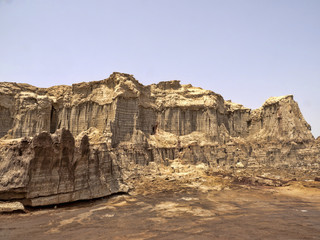 Many high rock formations rise in the Danakil depression. Ethiopia