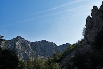 Magnificient untamed and wild mountain landscape of Paklenica National Park, Croatia
