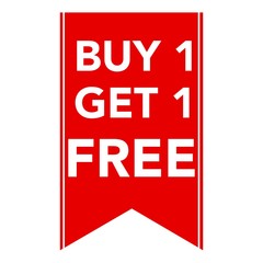 Buy one get one free, promotional sale label for business