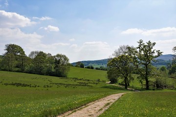 Picturesque view along the pathway to Stannage Edge, Derbyshire 