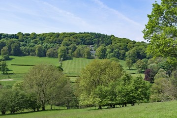 Fototapeta na wymiar Freshly Mown Fields in Hathersage, Derbyshire
