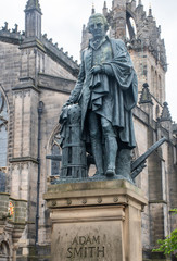 Statue of economist Adam Smith Edinburgh Scotland