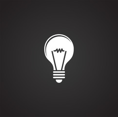 Bulb icon on background for graphic and web design. Simple illustration. Internet concept symbol for website button or mobile app.