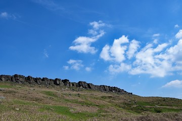 View of the top of Stannage Edge, Hathersage, Derbyhsire