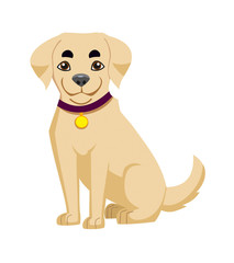 Naklejka premium Labrador dog isolated on white background. Vector illustration.