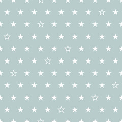 Stars seamless pattern on gray background