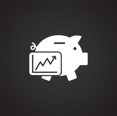 Piggy bank icons set icon on background for graphic and web design. Simple illustration. Internet concept symbol for website button or mobile app.