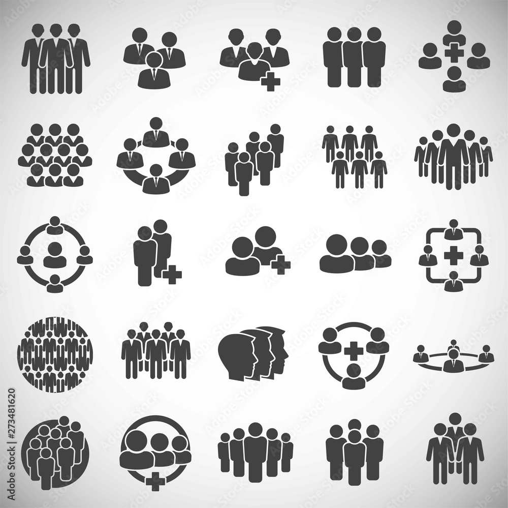 Poster business people related icons set on background for graphic and web design. simple illustration. int
