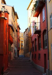 Nice old town street view French Riviera 
