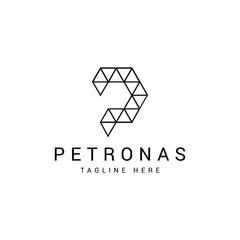 Fototapeta premium P letters initial logo design vector