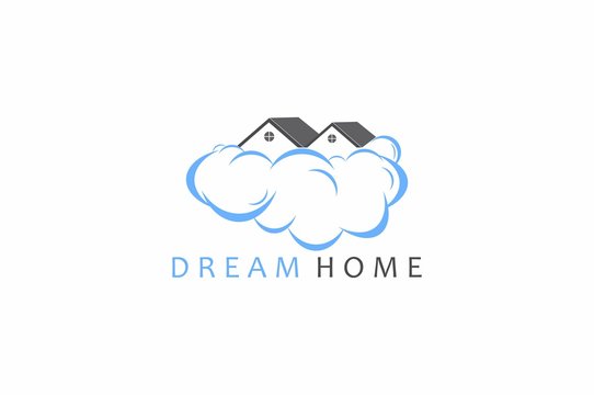 Dream Home Logo, Cloud House Graphic Logo Template