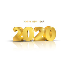 Happy New Year 2020 background. Greeting card design template gold. Celebrate brochure or flyer.