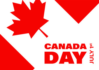 Canada Day July 1st. Happy canada day template with maple leaves. 