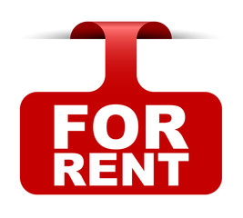 red vector banner for rent