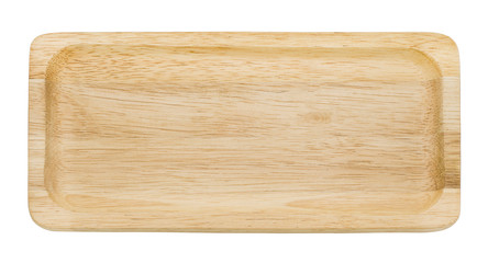 Rectangular wooden plates placed on a white background