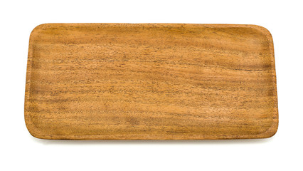 Rectangular wooden plates placed on a white background