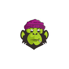 cigarette monkey logo vector