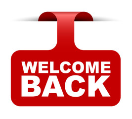 red vector banner welcome back