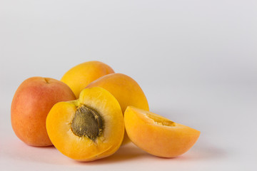apricot on a white background, bone, peach isolated on a white background