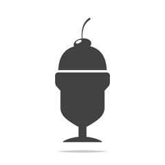 Sundae ice cream icon vector isolated