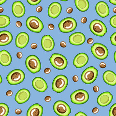 Avocado seamless pattern