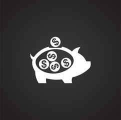 Piggy bank icons set icon on background for graphic and web design. Simple illustration. Internet concept symbol for website button or mobile app.