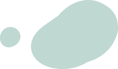 Flat modern floral foliage illustration on the white isolated background. Abstract shapes.