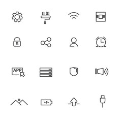 Fototapeta premium Set of button icon with line design suitable for application