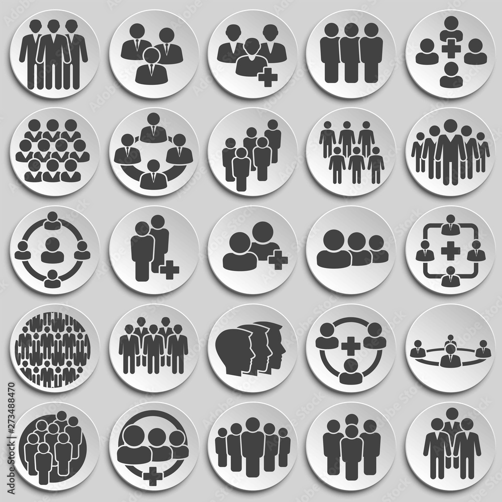 Poster business people related icons set on background for graphic and web design. simple illustration. int