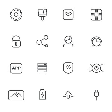 Set of button icon with line design suitable for application