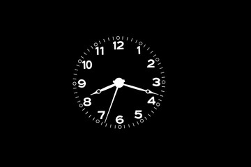 Fototapeta na wymiar clock on black background