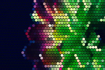 Abstract background with geometric design. Digital futuristic element. Technology. Macro flower cactus. Floral wallpaper. Colorful green blue pink red. Dark background.