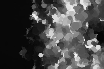 Abstract background with geometric design. Digital futuristic element. Technology. Macro flower cactus. Floral wallpaper. Black and white, monochrome. Dark background.