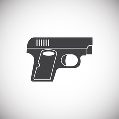 Fototapeta premium Pistol related icon on background for graphic and web design. Simple illustration. Internet concept symbol for website button or mobile app.