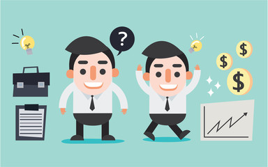 Nice businessman character set Vector 