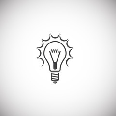 Bulb icon on background for graphic and web design. Simple illustration. Internet concept symbol for website button or mobile app.