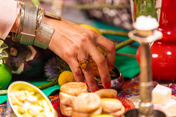 Cropped Hand decoration Table with autumn and winter theme