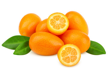 kumquat isolated on white background, clipping path, full depth of field